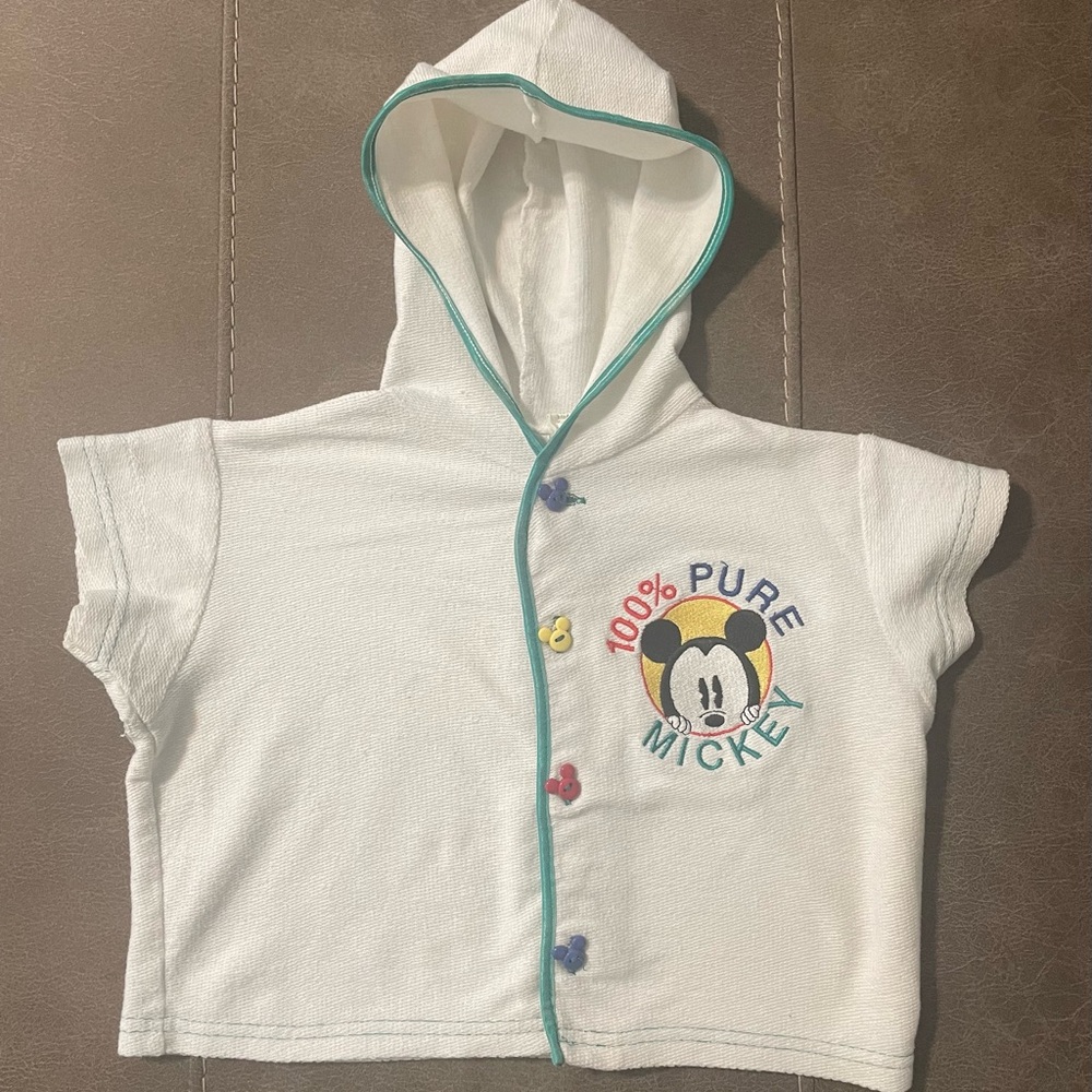 90’s Vintage Baby Mickey Mouse Co Size 18 Months Baby Hooded Top